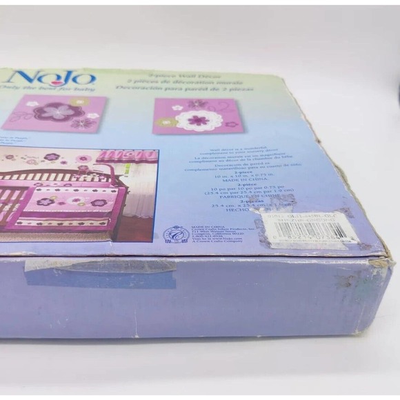 NOJO Pretty in Purple 2pc Wall Decor Art Pictures Nursery Girl Bedroom Flowers - Picture 5 of 7